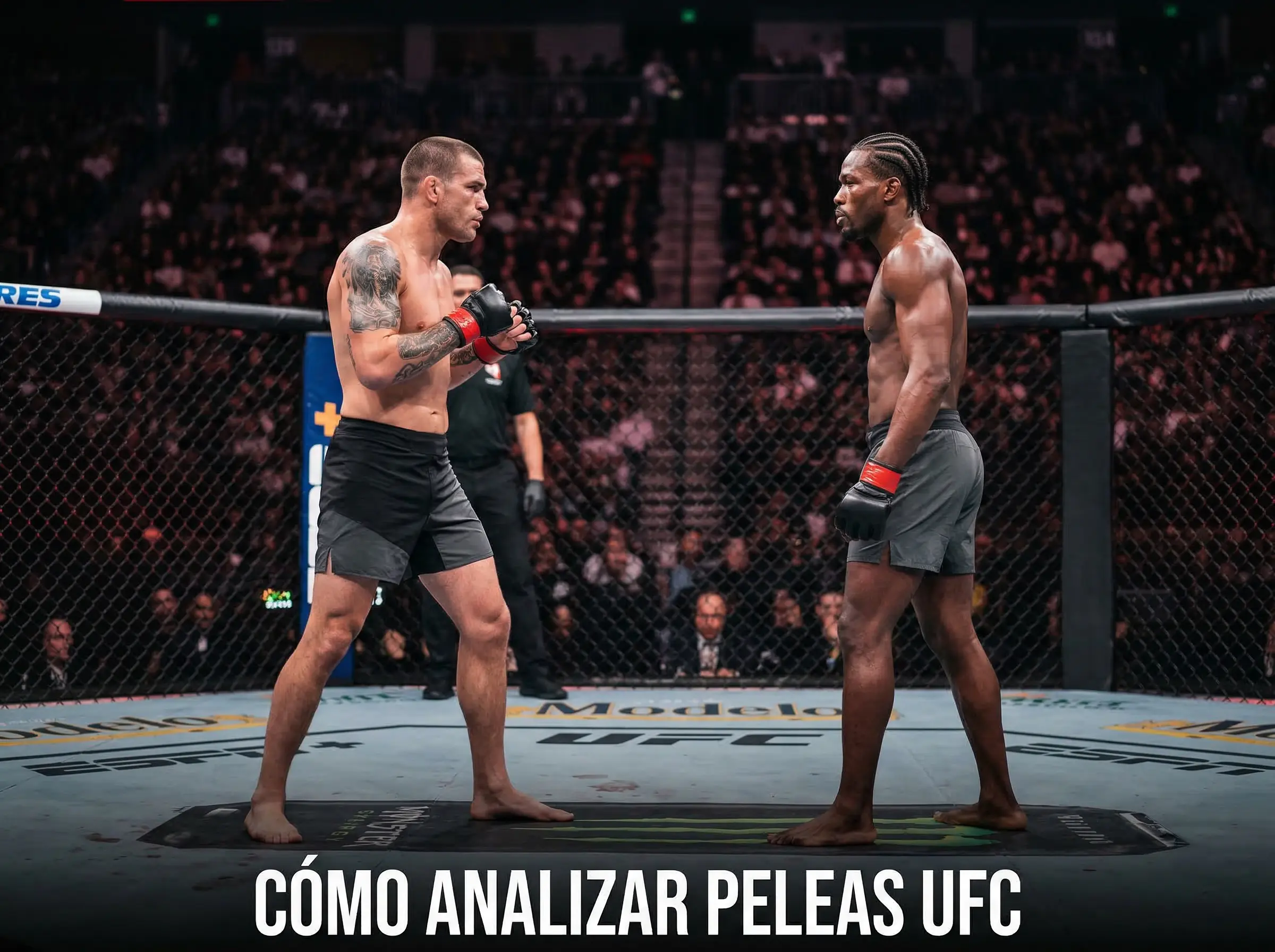 Análisis de peleas UFC: dos luchadores de MMA frente a frente antes del combate en el octágono